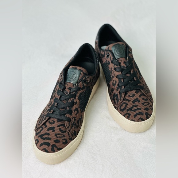 GREATS Brooklyn The Royale Knit Leopard Print Sneakers Size 8.5 W - Picture 1 of 9